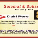 Iklan Ucapan Selamat & Sukses HUT Dairi Pers ke 8 dari Kepala Bapenda Dairi