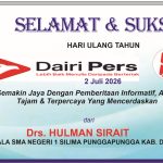 Iklan Ucapan Selamat & Sukses HUT Dairi Pers ke 8 dari Kepala SMAN 1 Silima Punggapungga