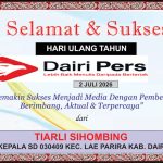 Iklan Ucapan Selamat HUT Dairi Pers ke 8 dari SD 030409 Lae Parira