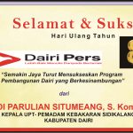 Iklan Ucapan Selamat & Sukses HUT Dairi Pers ke 8 dari UPT Damkar Sidikalang
