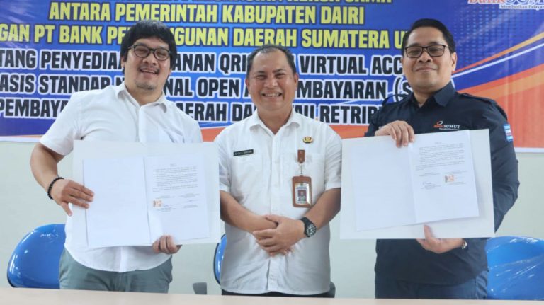 Bapenda Dairi dan Bank Sumut Teken Kerja Sama Pemanfaatan QRIS